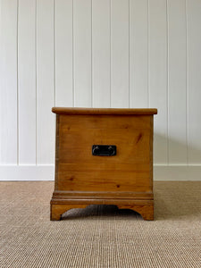 An English Pine Blanket Box or Small Low Coffee Table With Iron Handles c1850