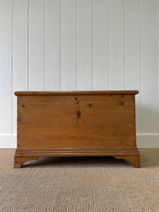 An English Pine Blanket Box or Small Low Coffee Table With Iron Handles c1850