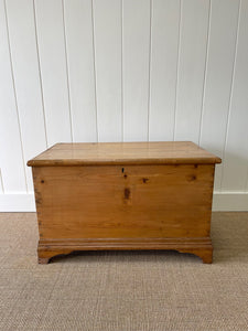 An English Pine Blanket Box or Small Low Coffee Table With Iron Handles c1850