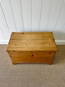 An English Pine Blanket Box or Small Low Coffee Table With Iron Handles c1850