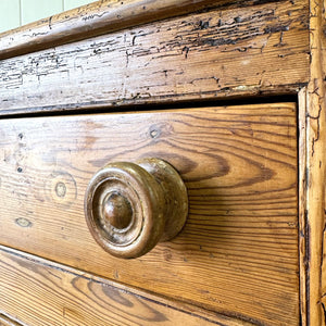 A Large English Country 6 Drawer Pine Buffet or Sideboard