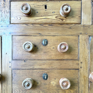 A Large English Country 6 Drawer Pine Buffet or Sideboard