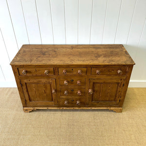 A Large English Country 6 Drawer Pine Buffet or Sideboard