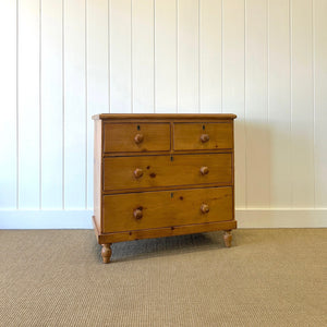 An Antique English Pine Chest of Drawers Dresser Tulip Feet c1890