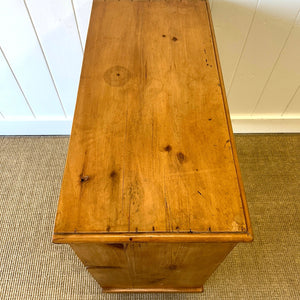 An Antique English Pine Chest of Drawers Dresser Tulip Feet c1890