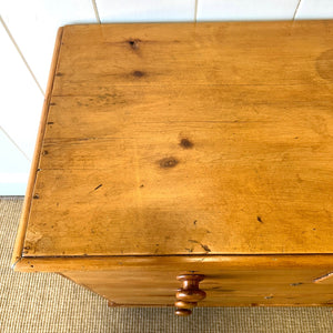 An Antique English Pine Chest of Drawers Dresser Tulip Feet c1890