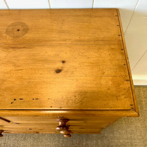 An Antique English Pine Chest of Drawers Dresser Tulip Feet c1890