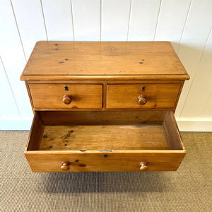 An Antique English Pine Chest of Drawers Dresser Tulip Feet c1890