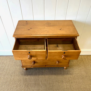 An Antique English Pine Chest of Drawers Dresser Tulip Feet c1890