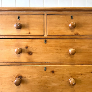 An Antique English Pine Chest of Drawers Dresser Tulip Feet c1890