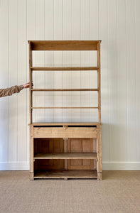 A Beautiful Pine Welsh Dresser or Cupboard with Brass Hardware c1890