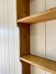 A Beautiful Pine Welsh Dresser or Cupboard with Brass Hardware c1890