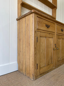 A Beautiful Pine Welsh Dresser or Cupboard with Brass Hardware c1890