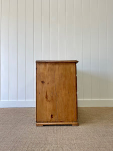 An Antique English Pine Chest of Drawers or Dresser with Brass Hardware c1890