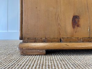 An Antique English Pine Chest of Drawers or Dresser with Brass Hardware c1890