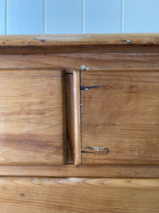 An Antique English Pine Chest of Drawers or Dresser with Brass Hardware c1890