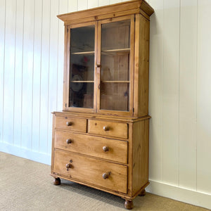 A 19th Century English Pine Bookcase Cabinet or Hutch