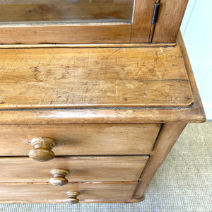 A 19th Century English Pine Bookcase Cabinet or Hutch