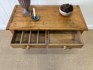 Antique English Country Pine Console Table c1890