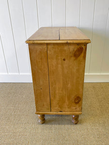 A Charming English Pine Chest of Drawers Dresser with Wooden Knobs c1890