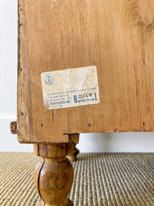 A Charming English Pine Chest of Drawers Dresser with Wooden Knobs c1890