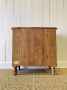 A Charming English Pine Chest of Drawers Dresser with Wooden Knobs c1890