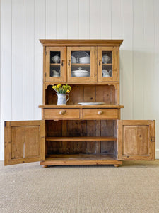 A 19th Century English Pine Glazed Kitchen Cupboard