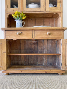 A 19th Century English Pine Glazed Kitchen Cupboard