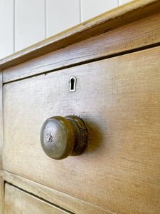 A Charming English Pine Chest of Drawers Dresser with Wooden Knobs c1890