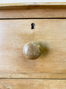 A Charming English Pine Chest of Drawers Dresser with Wooden Knobs c1890