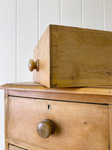 A Charming English Pine Chest of Drawers Dresser with Wooden Knobs c1890