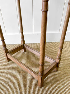 19th Century English Pine Umbrella or Stick Stand with Underplate c1890