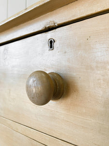 A Charming English Pine Chest of Drawers Dresser with Wooden Knobs c1890