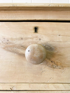 A Charming English Pine Chest of Drawers Dresser with Wooden Knobs c1890