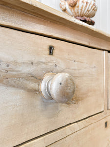 A Charming English Pine Chest of Drawers Dresser with Wooden Knobs c1890