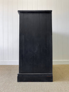 A Large English Ebonized Pine Black Chest of Drawers Dresser c1890