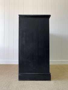 A Large English Ebonized Pine Black Chest of Drawers Dresser c1890