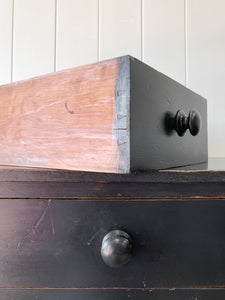 A Large English Ebonized Pine Black Chest of Drawers Dresser c1890