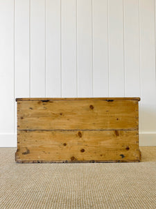 An English Pine Blanket Box or Coffee Table With Iron Handles c1890