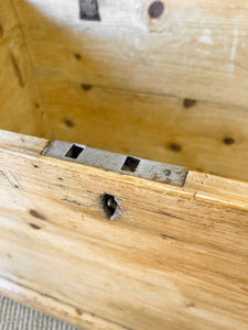 An English Pine Blanket Box or Coffee Table With Iron Handles c1890