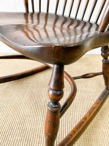 A Country Elm and Oak Windsor Rocking Chair