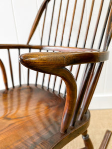 A Country Elm and Oak Windsor Rocking Chair