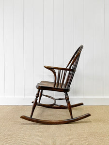 A Country Elm and Oak Windsor Rocking Chair