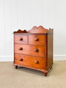 An Antique English Pine Chest of Drawers Dresser c1890 with Gallery