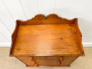 An Antique English Pine Chest of Drawers Dresser c1890 with Gallery