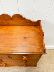 An Antique English Pine Chest of Drawers Dresser c1890 with Gallery