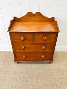 An Antique English Pine Chest of Drawers Dresser c1890 with Gallery