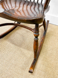 A Country Elm and Oak Windsor Rocking Chair