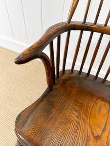 A Country Elm and Oak Windsor Rocking Chair