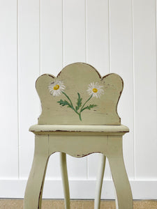 A Dainty French Book End Table with Painted Daisies